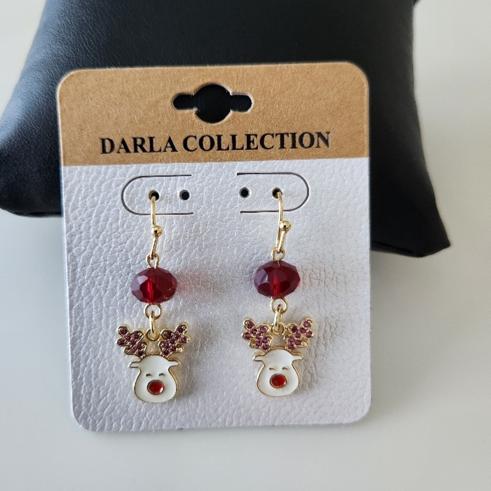 Darla Collection Red Reindeer Earrings